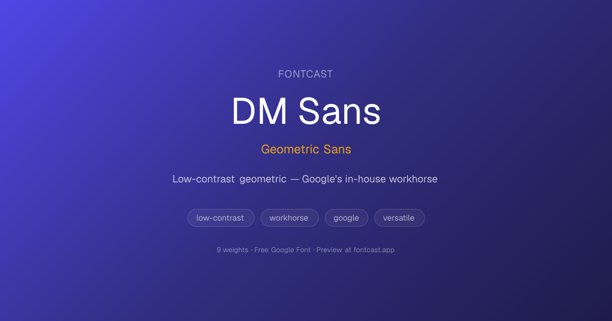 DM Sans — Geometric Sans Font for Brand Typography | FontCast
