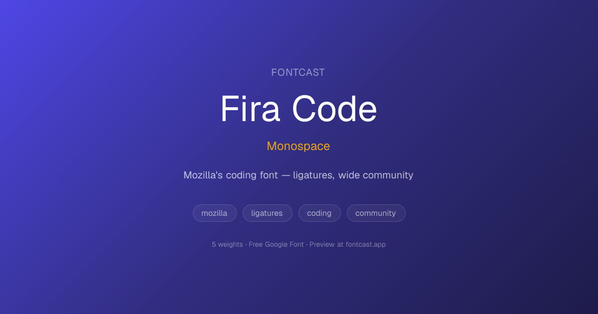 Fira Code — Monospace Font for Brand Typography | FontCast