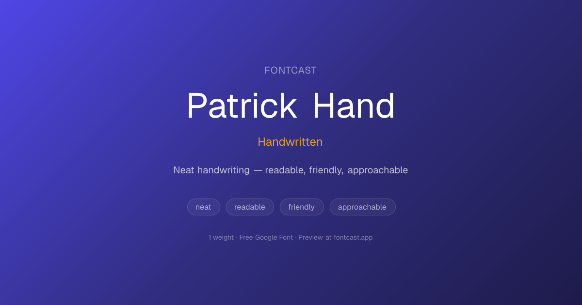 Fonts Like Patrick Hand — Handwritten Alternatives | FontCast