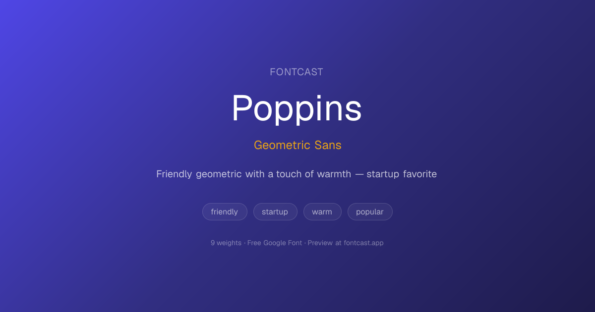 Poppins — Geometric Sans Font for Brand Typography | FontCast