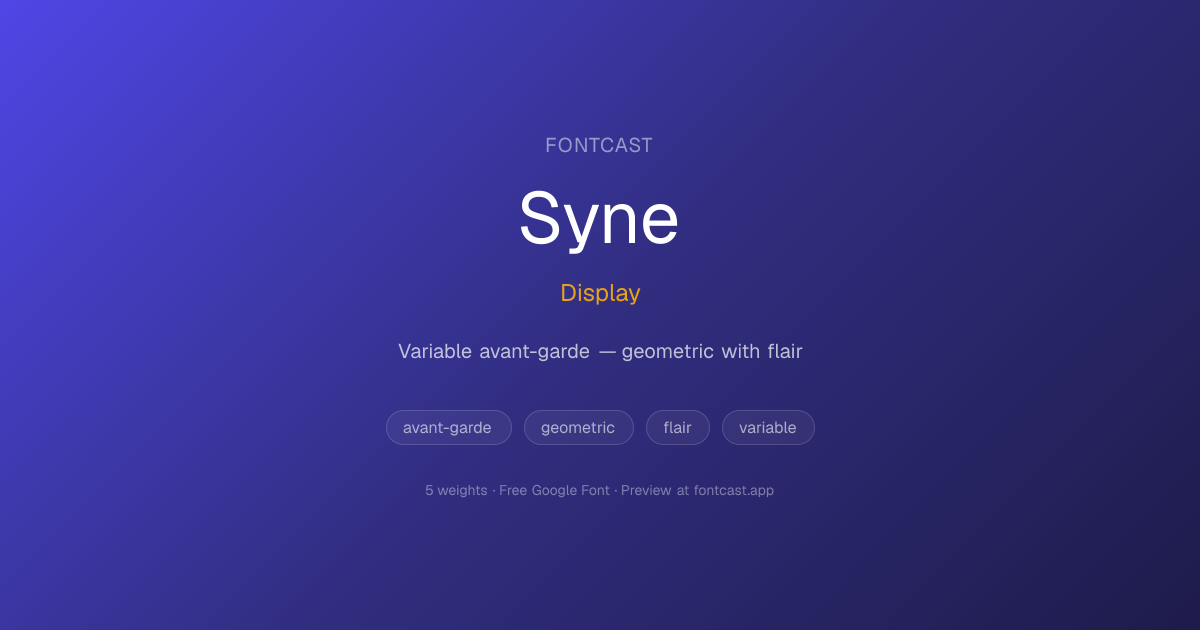 Syne — Display Font for Brand Typography | FontCast
